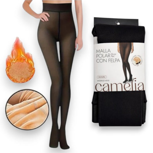 Malla polar negra forrada con felpa efecto piel unitalla dama #4010 Camelia