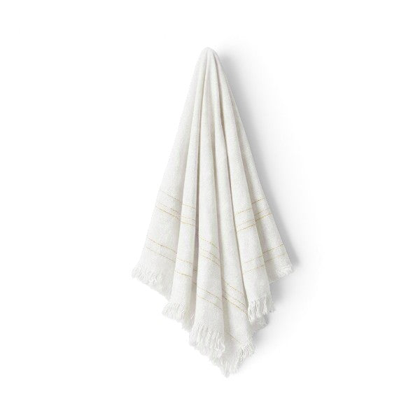 Servilletas blancas con detalle dorado paquete de 12