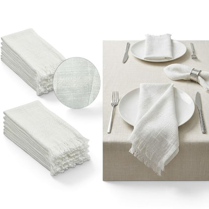 Servilletas blancas con detalle de encaje paquete de 12