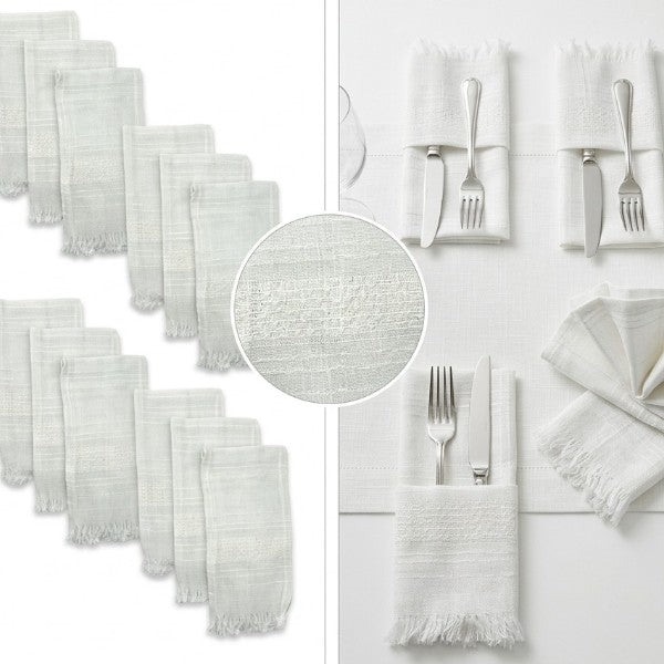 Servilletas blancas con detalle de encaje paquete de 12