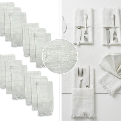 Servilletas blancas con detalle de encaje paquete de 12