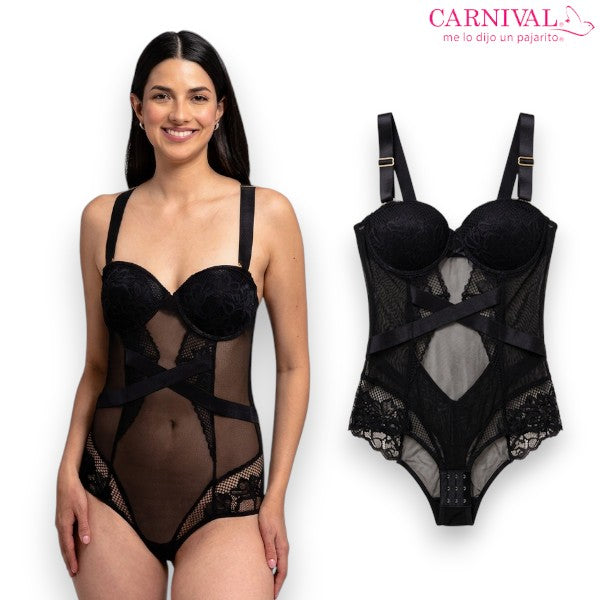 Body negro con varilla #3000 dama Carnival