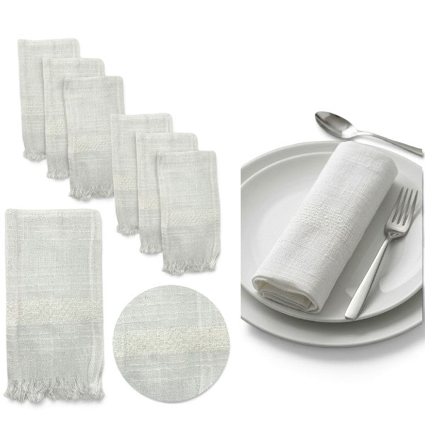Servilletas blancas con detalle de encaje paquete de 12