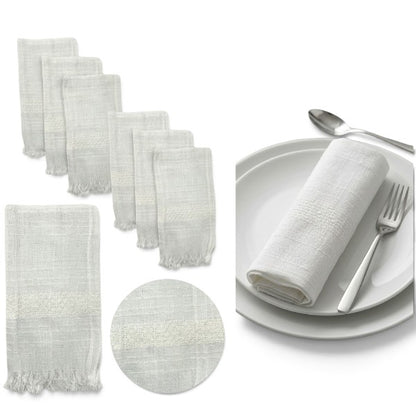 Servilletas blancas con detalle de encaje paquete de 12