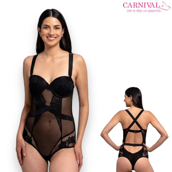 Body negro con varilla #3000 dama Carnival