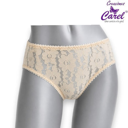 Pantaleta corte francés encaje total surtida M/G Carel paquete de 12