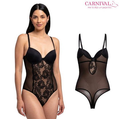 Body negro con encaje #3005 dama Carnival