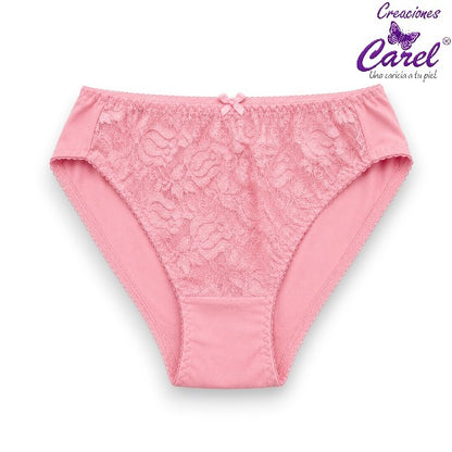 Pantaleta corte francés encaje enfrente surtida M/G Carel paquete de 12