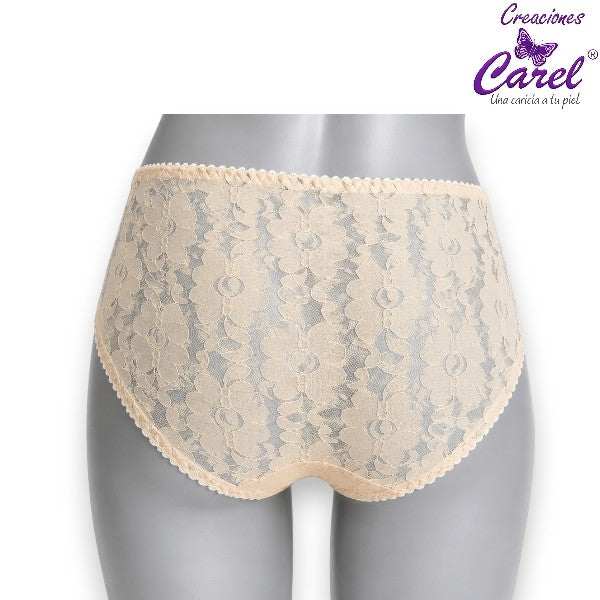 Pantaleta corte francés encaje total surtida M/G Carel paquete de 12
