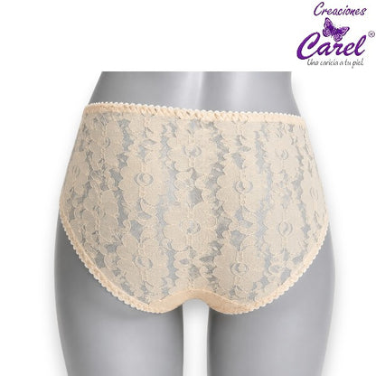 Pantaleta corte francés encaje total surtida M/G Carel paquete de 12