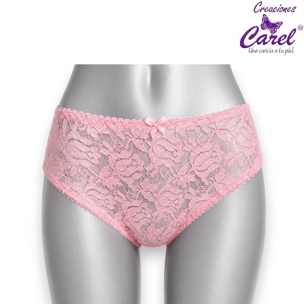 Pantaleta corte francés encaje enfrente surtida M/G Carel paquete de 12