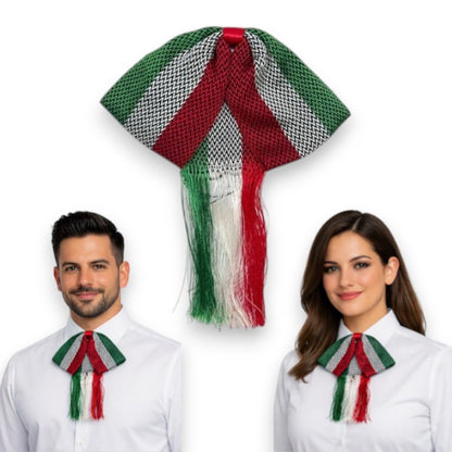 Moño corbatín charro tricolor modelo bandera unitalla