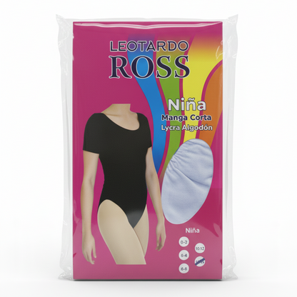 Leotardo de algodón manga corta niña Ross