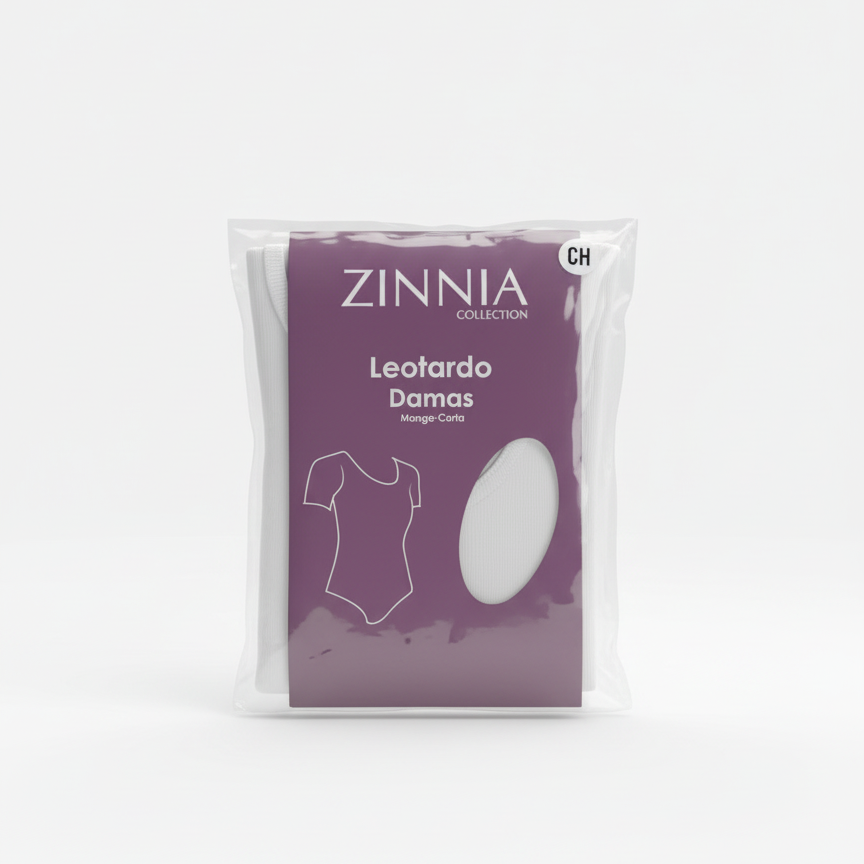 Leotardo de nylon manga corta dama Zinnia