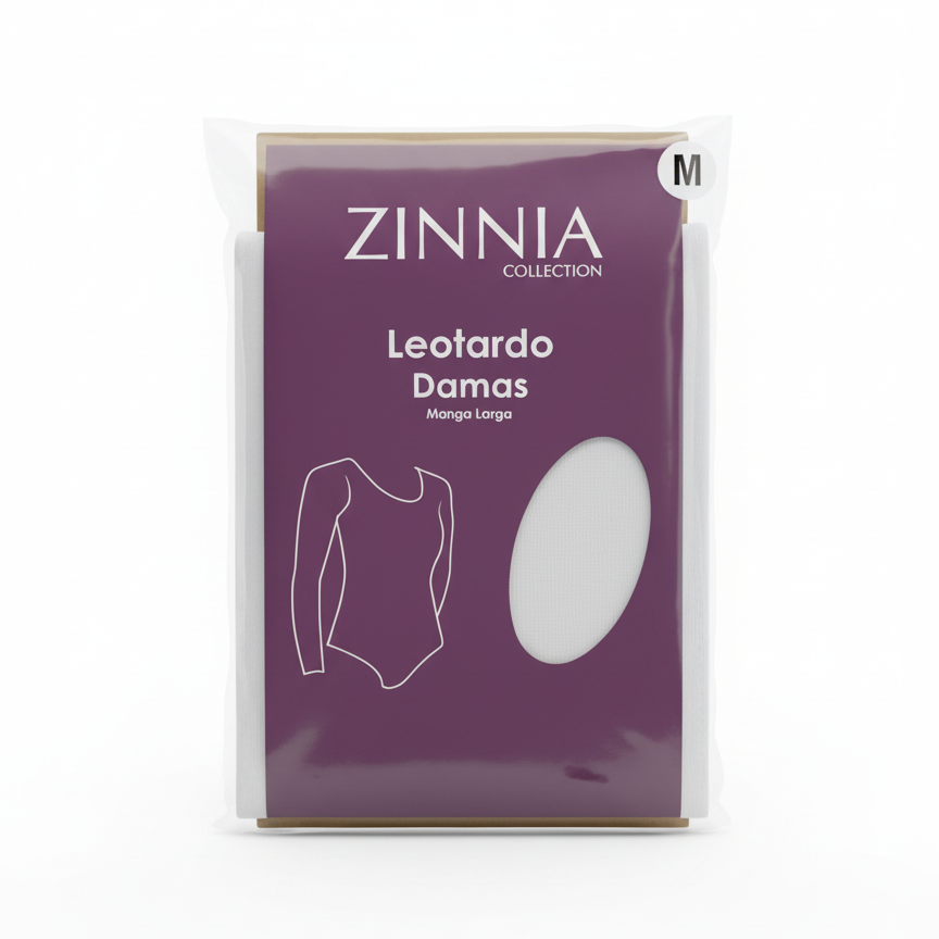Leotardo de nylon manga larga dama Zinnia