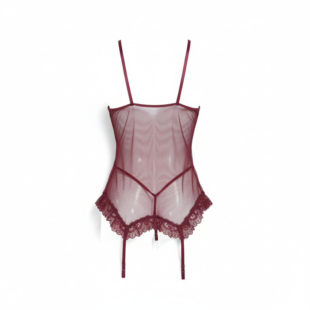 Baby doll corsé con encaje unitalla dama Mod. Mayte
