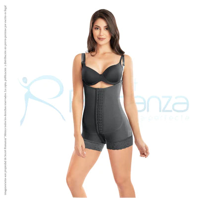 Faja colombiana cachetero senos libres con broches Mod. 3176
