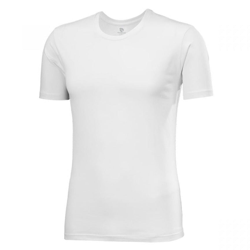 Playera ramoncito cuello redondo manga corta blanca caballero